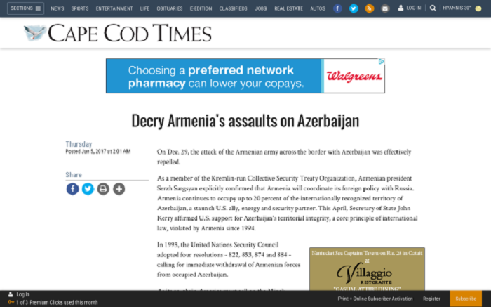 Decry Armenia’s assaults  on Azerbaijan 